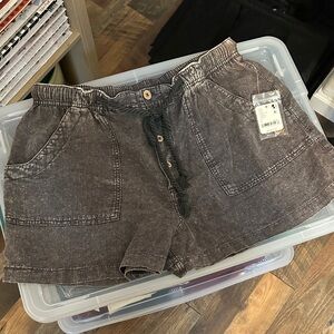 Free People Charcoal Cargo Shorts